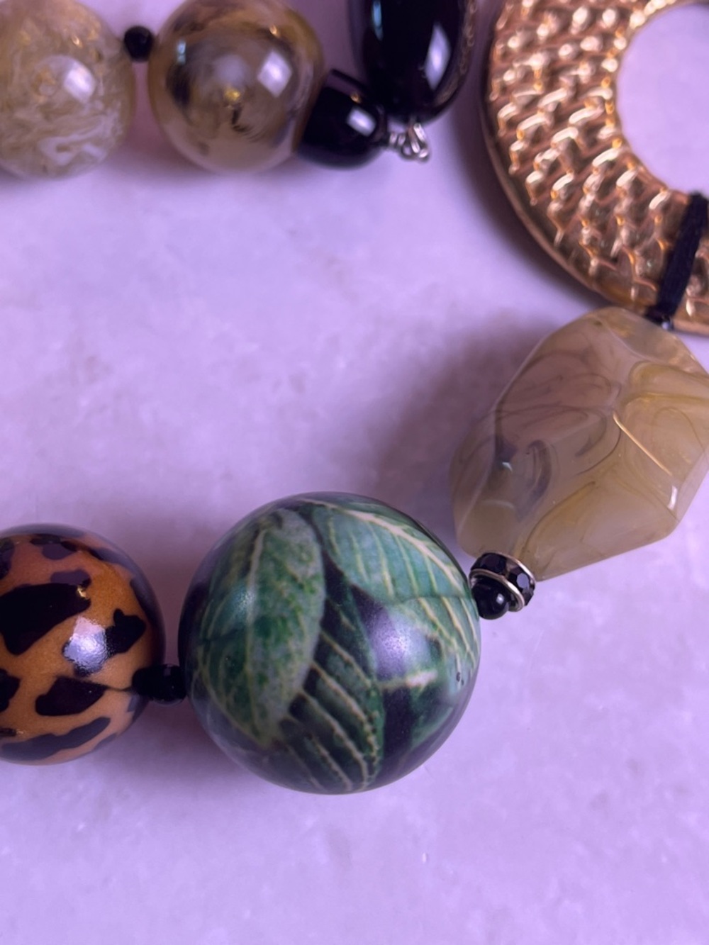 Vintage Angela Caputi Long Resin Necklace RARE HTF - Picture 15 of 15